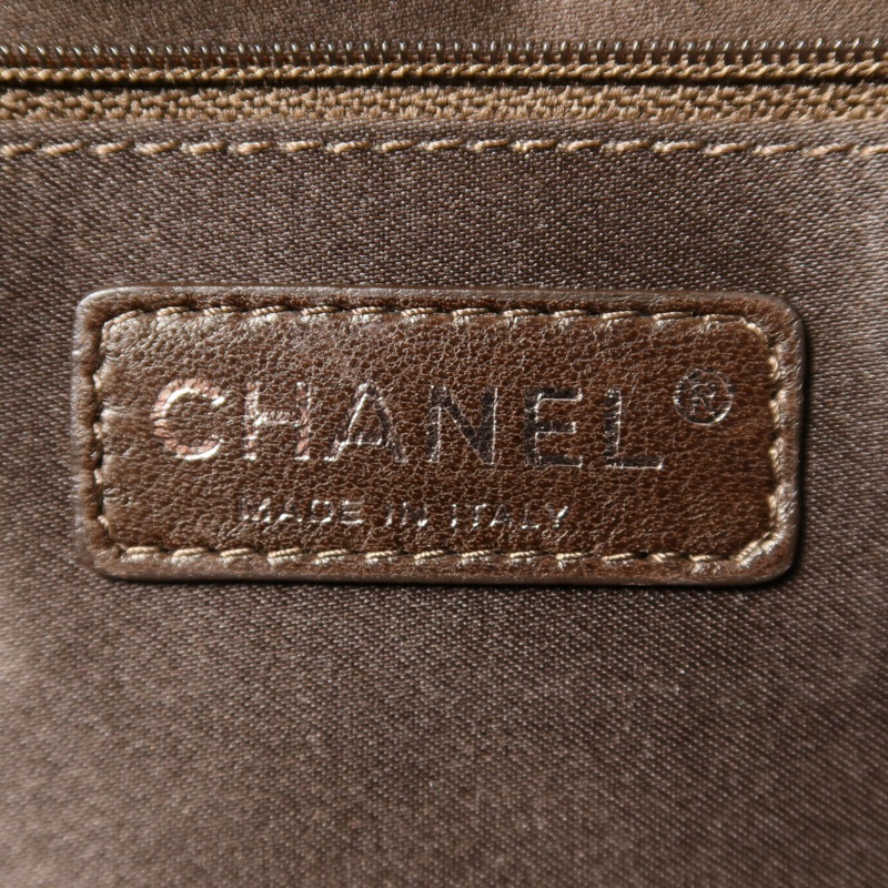 CHANEL 羊皮皮革Chain Shoulder銀扣鏈帶肩背袋-5