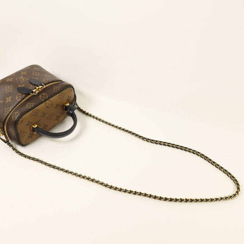 LOUIS VUITTON Monogram Reverse Vanity PM金扣鏈帶手挽肩背兩用袋-6