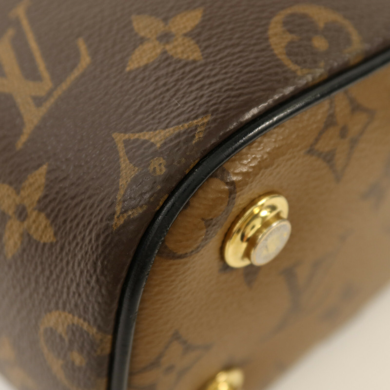 LOUIS VUITTON Monogram Reverse Vanity PM金扣鏈帶手挽肩背兩用袋-10