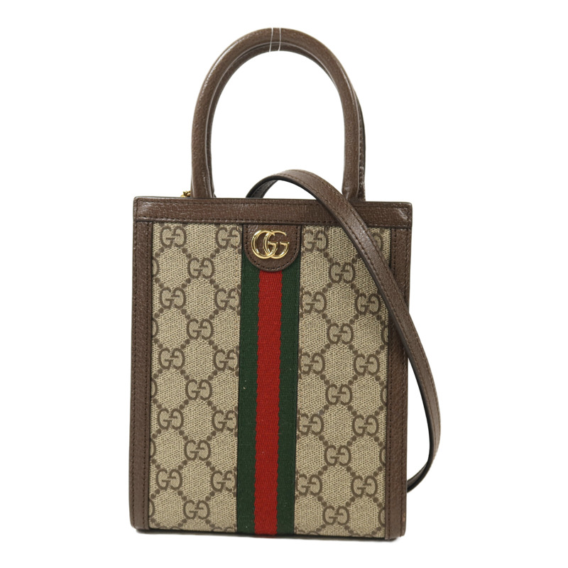 GUCCI 帆布Ophidia Mini Bag金扣手挽肩背兩用袋-0