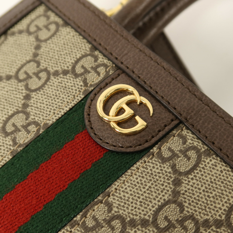GUCCI 帆布Ophidia Mini Bag金扣手挽肩背兩用袋-9