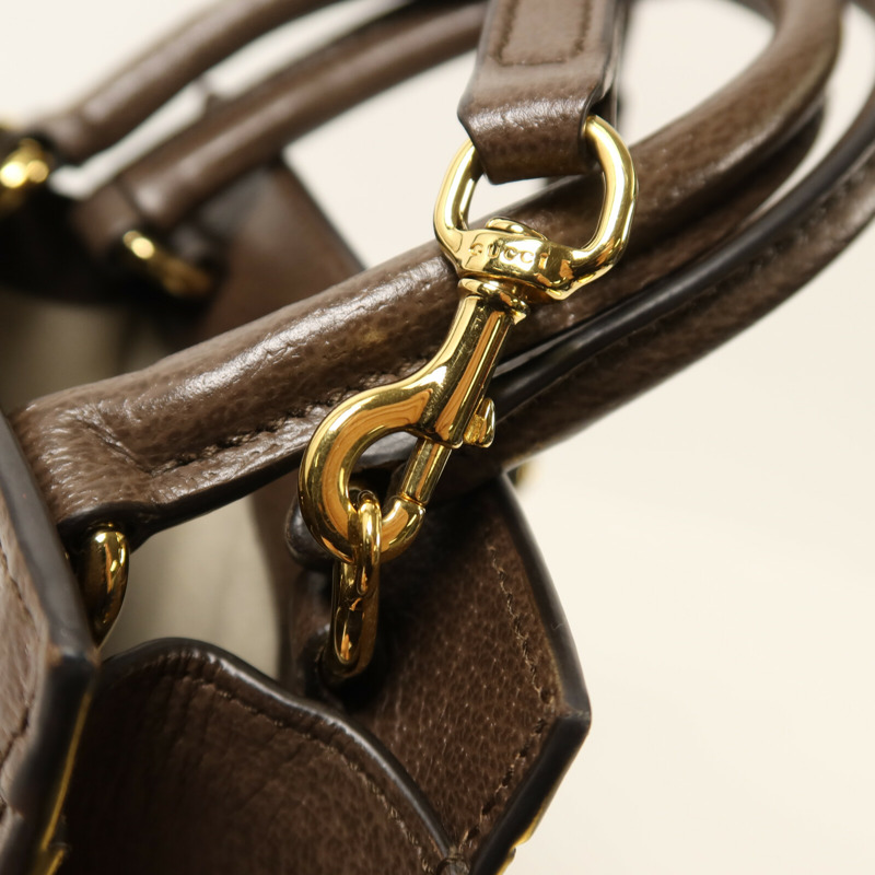 GUCCI 帆布Ophidia Mini Bag金扣手挽肩背兩用袋-10