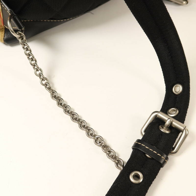 BURBERRY 棉質/尼龍Rucksack銀扣鏈帶背包-15