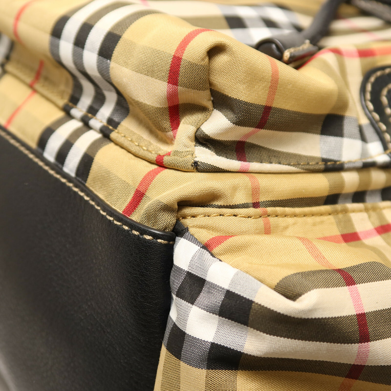 BURBERRY 棉質/尼龍Rucksack銀扣鏈帶背包-17