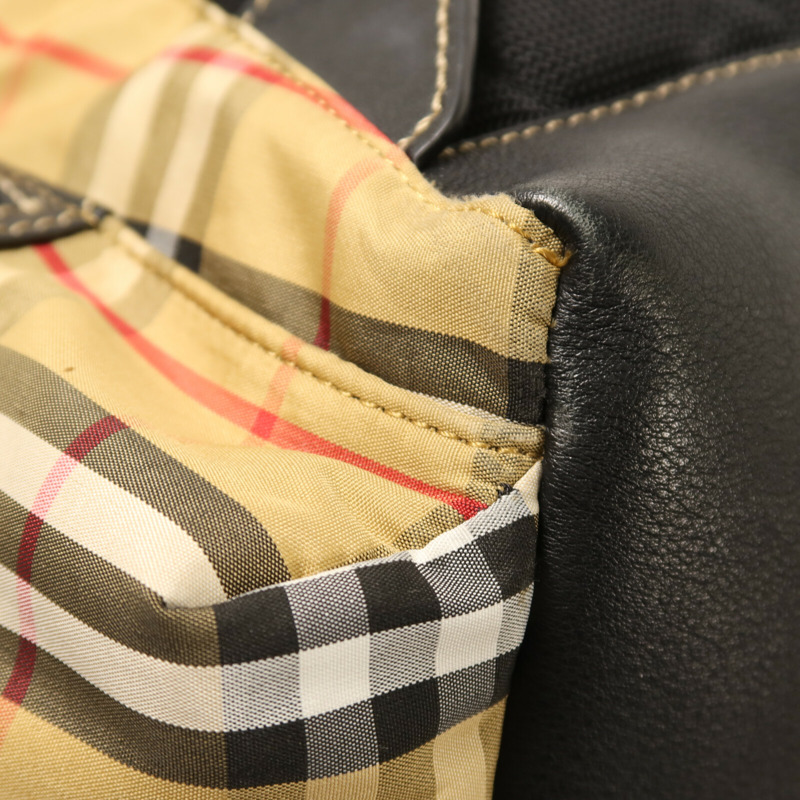 BURBERRY 棉質/尼龍Rucksack銀扣鏈帶背包-18