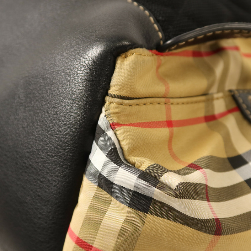 BURBERRY 棉質/尼龍Rucksack銀扣鏈帶背包-19