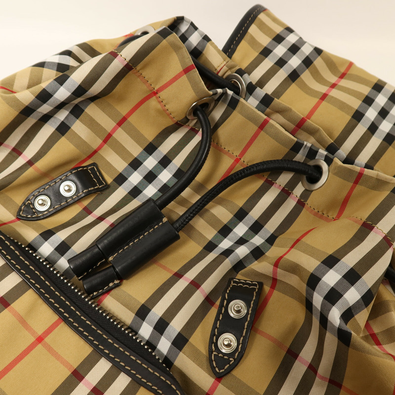 BURBERRY 棉質/尼龍Rucksack銀扣鏈帶背包-21