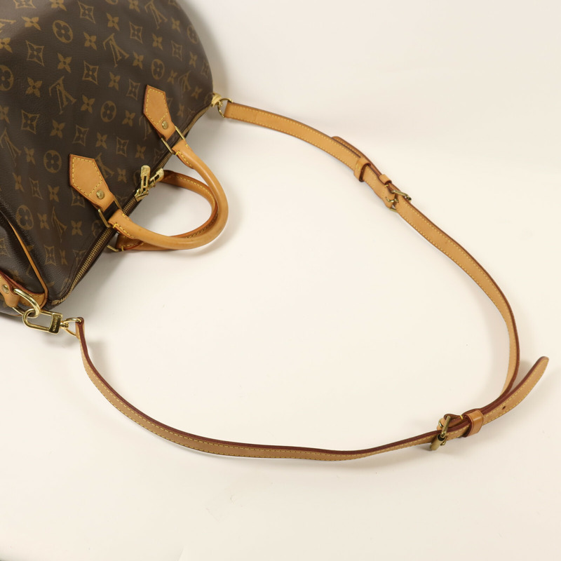 LOUIS VUITTON Monogram Speedy Bandouliere 35金扣手挽肩背兩用袋-7