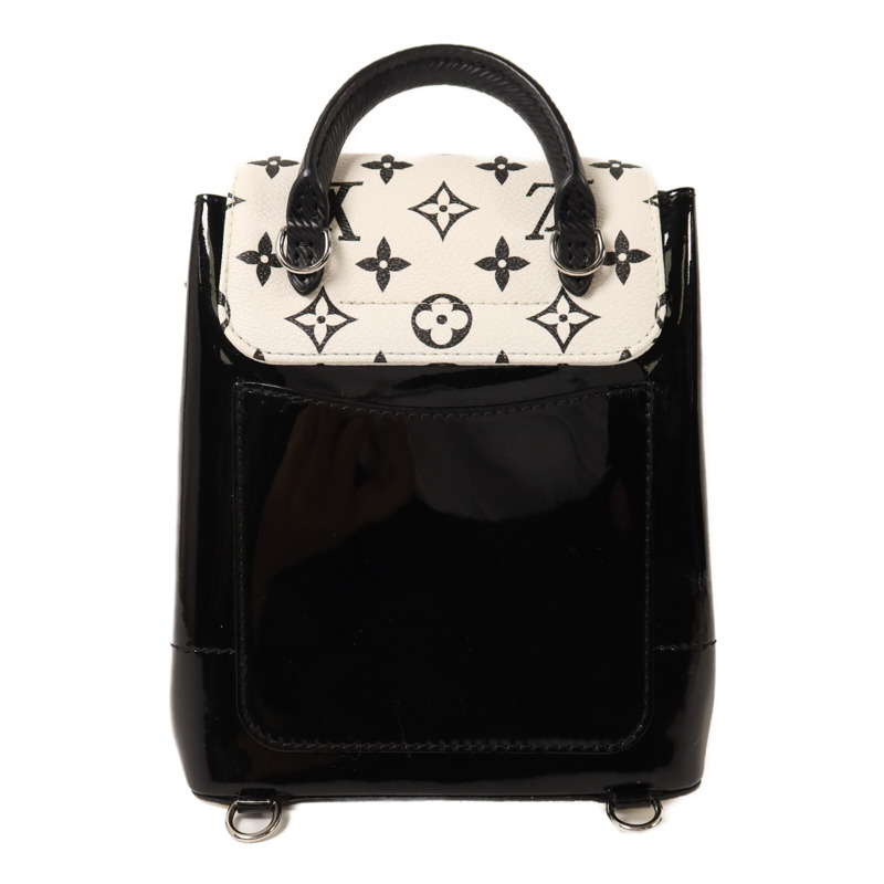 LOUIS VUITTON 漆皮皮革/Monogram Mini Hot Springs銀扣背包-1