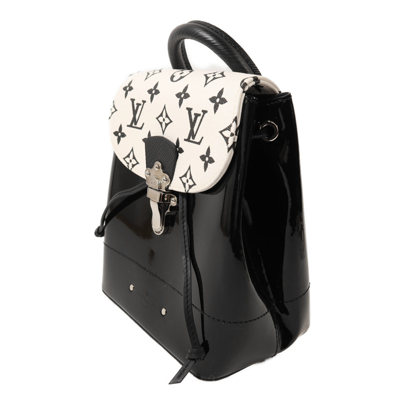 LOUIS VUITTON 漆皮皮革/Monogram Mini Hot Springs銀扣背包-2