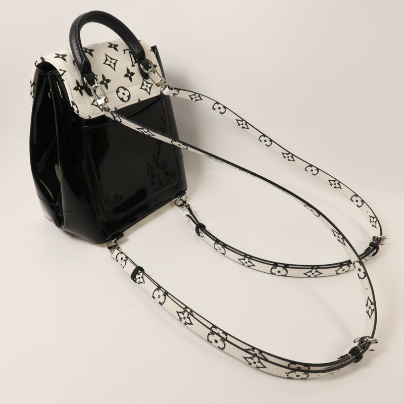LOUIS VUITTON 漆皮皮革/Monogram Mini Hot Springs銀扣背包-7