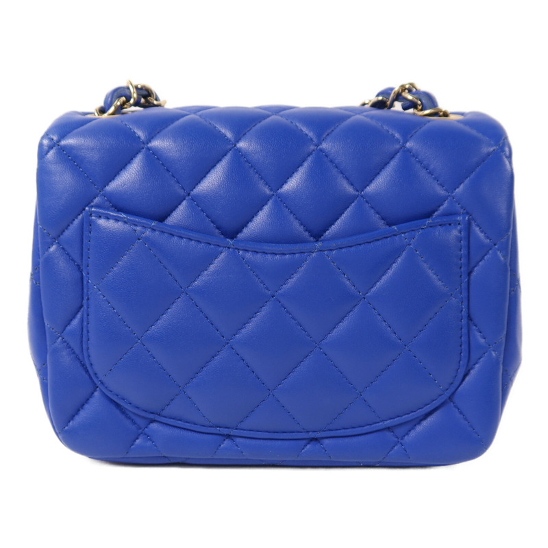 CHANEL 羊皮皮革Mini Classic 17金扣鏈帶肩背袋-1