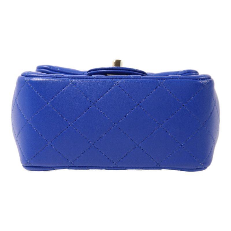 CHANEL 羊皮皮革Mini Classic 17金扣鏈帶肩背袋-3