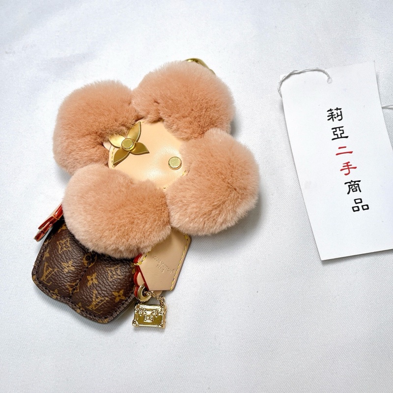 莉亞精品♡ LV Vivienne 水貂掛飾 粉 二手美品-1