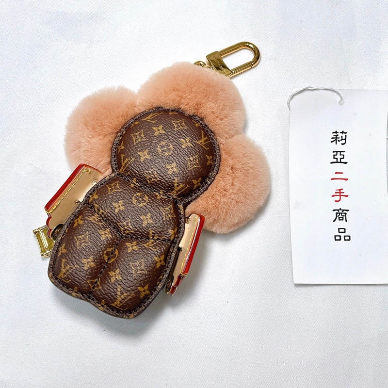 莉亞精品♡ LV Vivienne 水貂掛飾 粉 二手美品-2