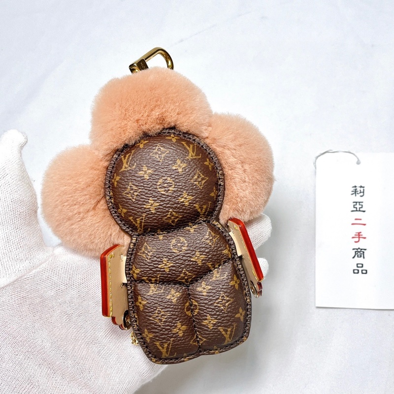莉亞精品♡ LV Vivienne 水貂掛飾 粉 二手美品-7