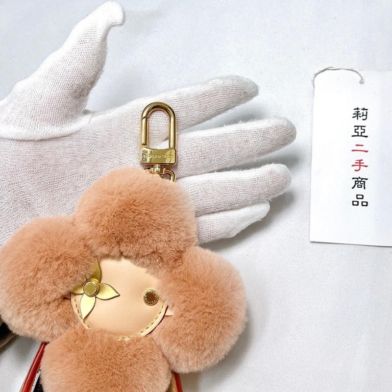 莉亞精品♡ LV Vivienne 水貂掛飾 粉 二手美品-9