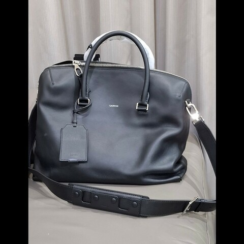 lanvin 最頂級系列 無塗層小牛皮 波士頓商務旅行包