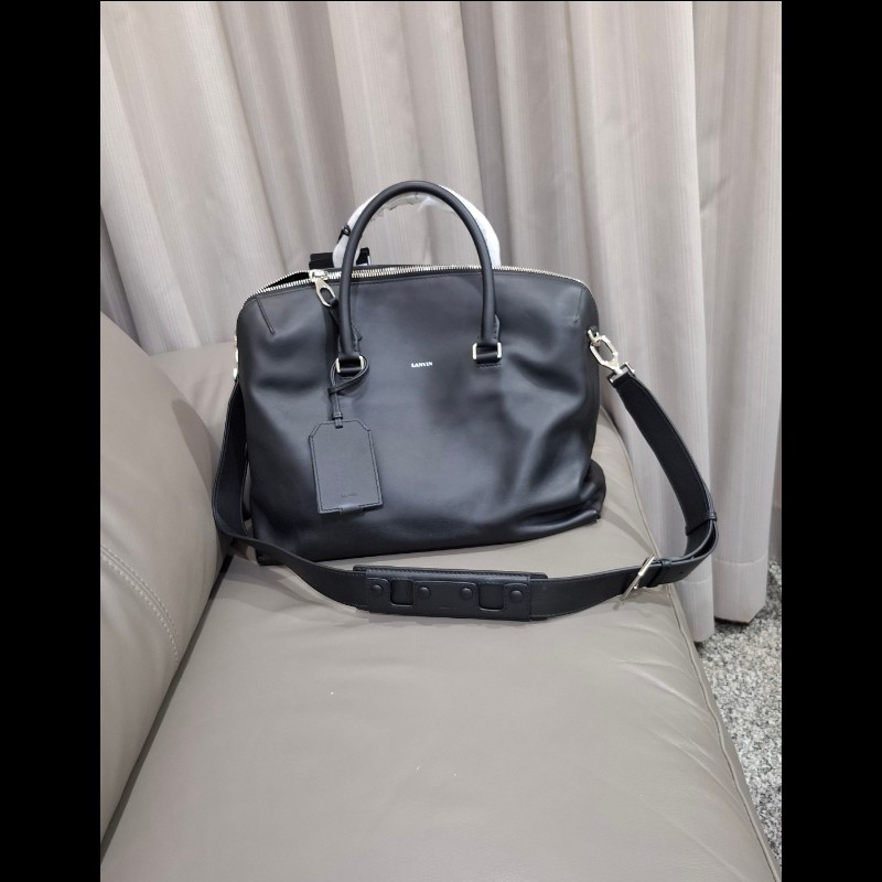 lanvin 最頂級系列 無塗層小牛皮 波士頓商務旅行包-1