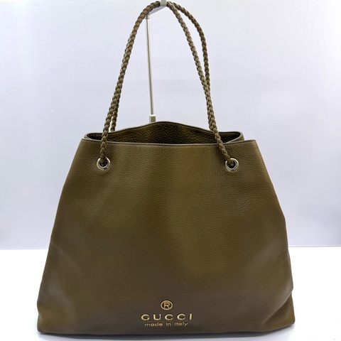 GUCCI 古馳 綠色牛皮肩背包 DRWA STRING SEMI