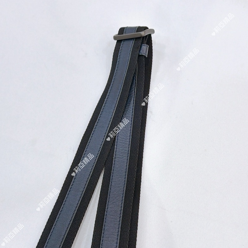 莉亞精品♡ BV 小編織深藍拉鍊斜背包 二手-11