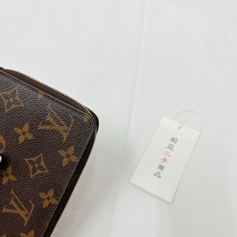 莉亞精品♡ LV M41895 ㄇ拉老花長夾 紫紅 二手-8
