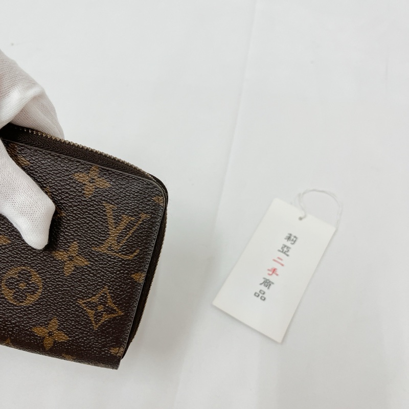 莉亞精品♡ LV M41895 ㄇ拉老花長夾 紫紅 二手-9