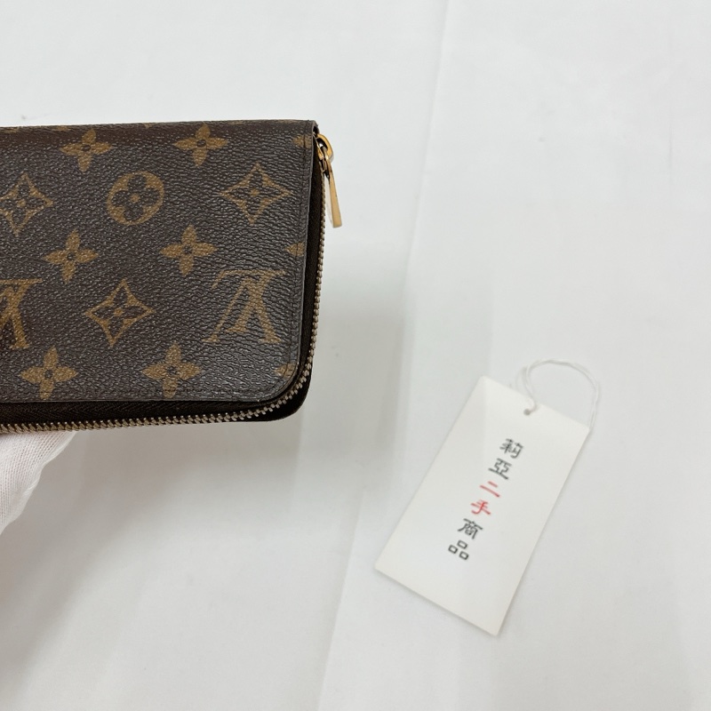 莉亞精品♡ LV M41895 ㄇ拉老花長夾 紫紅 二手-10