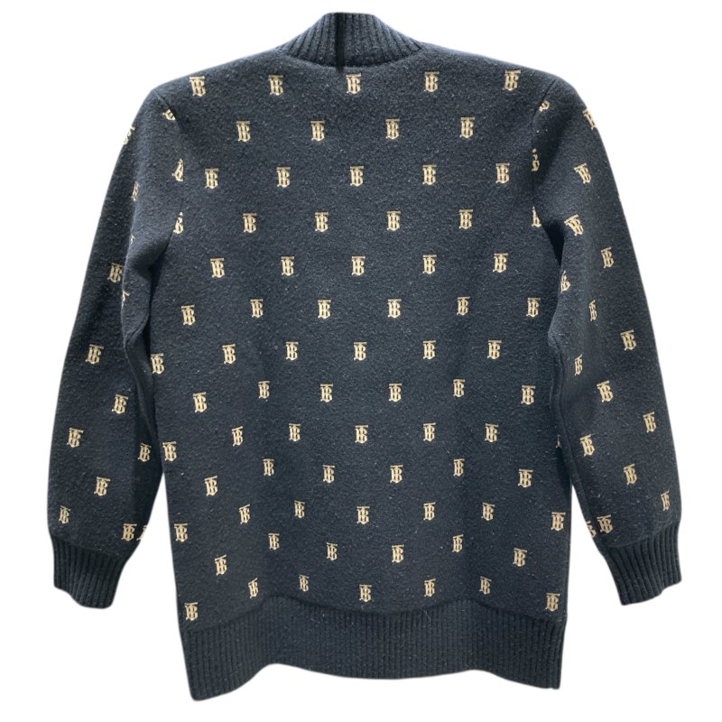 BURBERRY 博柏利 長版厚針織外套 黑色/米色-1