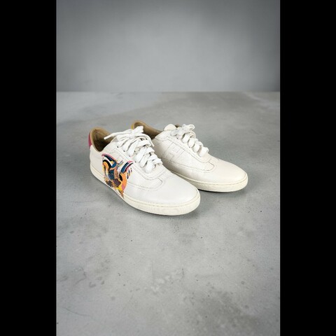 莉亞精品♡HERMES 巨嘴鳥印花休閒鞋 尺碼38.5 二手美品