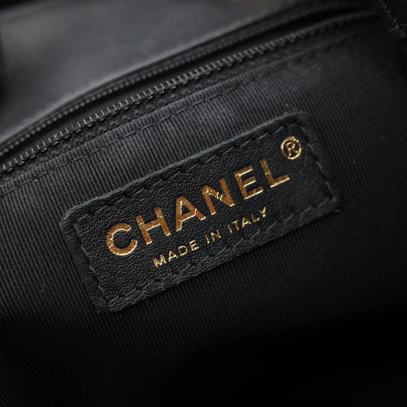 (超級新♥️閒置品)Chanel 香奈兒 黑色 菱格紋 山羊皮 皮穿練 鏈條 束口包 水桶包 斜挎包 AS1699-12