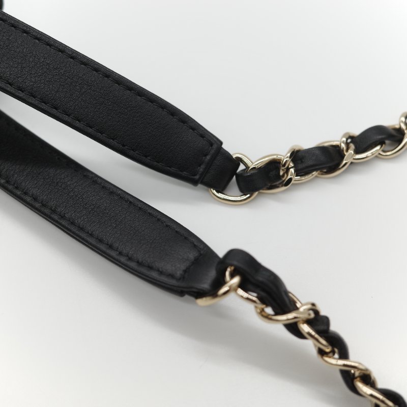 (超級新♥️閒置品)Chanel 香奈兒 黑色 菱格紋 山羊皮 皮穿練 鏈條 束口包 水桶包 斜挎包 AS1699-23