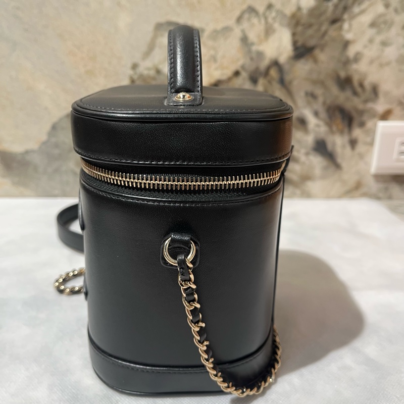 Chanel 黑羊皮單寧內裡Vanity兩用化妝箱-4
