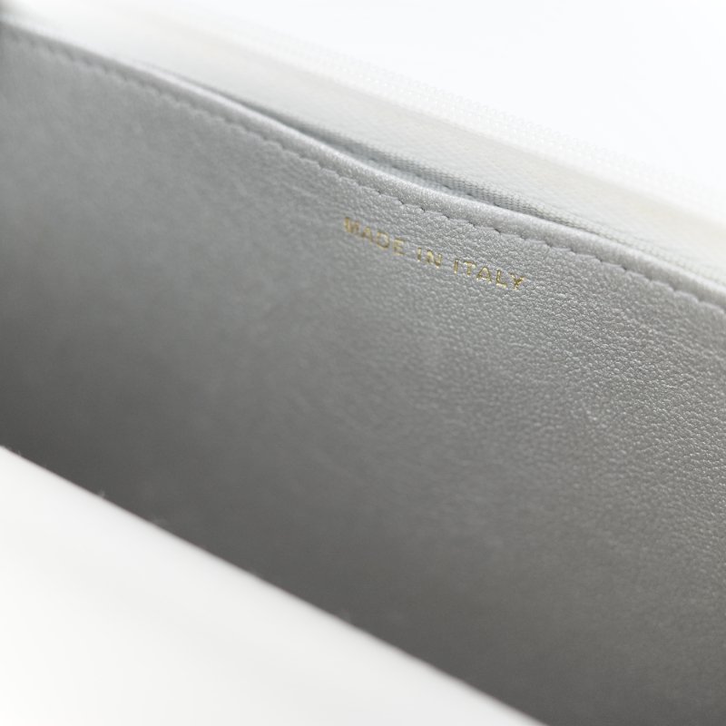 (春夏必備♥️)Chanel 香奈兒 白色菱格紋 牛皮 Handle 鏤空手柄 彩色皮穿鏈 WOC 鏈條錢包 斜挎包 手拿包 (卡位+手機位)-13