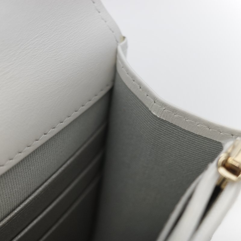 (春夏必備♥️)Chanel 香奈兒 白色菱格紋 牛皮 Handle 鏤空手柄 彩色皮穿鏈 WOC 鏈條錢包 斜挎包 手拿包 (卡位+手機位)-17