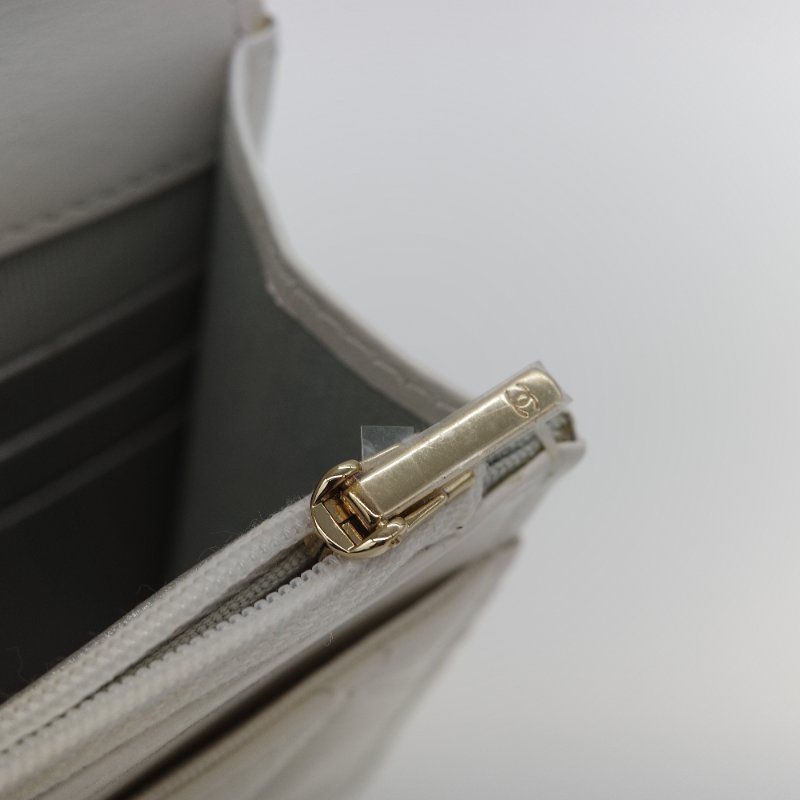 (春夏必備♥️)Chanel 香奈兒 白色菱格紋 牛皮 Handle 鏤空手柄 彩色皮穿鏈 WOC 鏈條錢包 斜挎包 手拿包 (卡位+手機位)-19