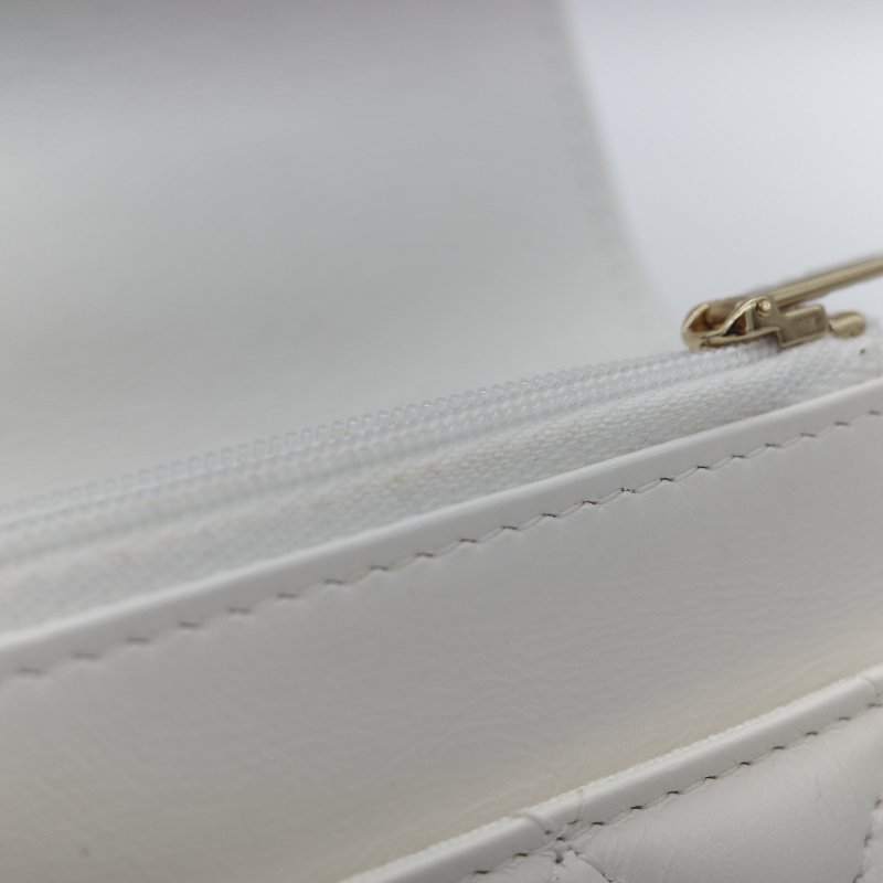 (春夏必備♥️)Chanel 香奈兒 白色菱格紋 牛皮 Handle 鏤空手柄 彩色皮穿鏈 WOC 鏈條錢包 斜挎包 手拿包 (卡位+手機位)-20