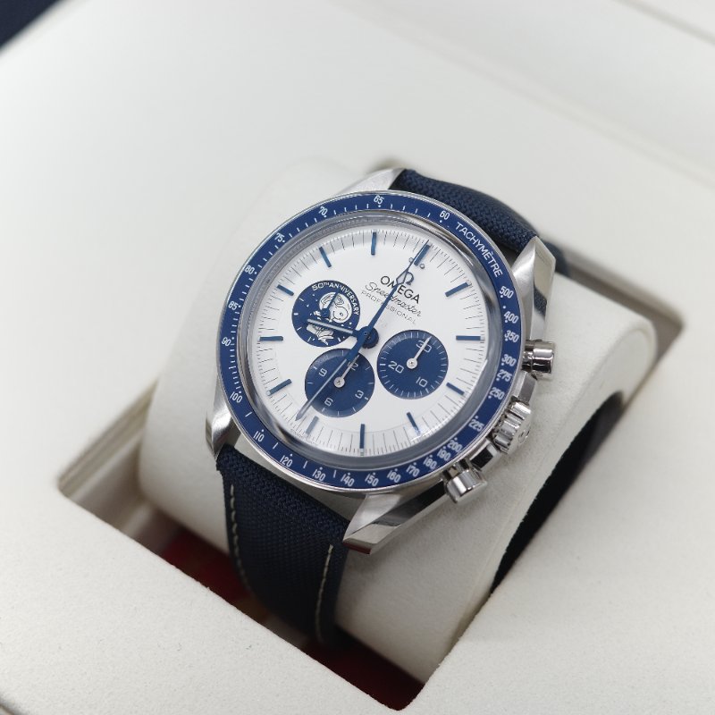 Omega 歐米茄 Speedmaster 超霸「史努比銀質獎」50 週年紀念版 銀白色 腕錶-2