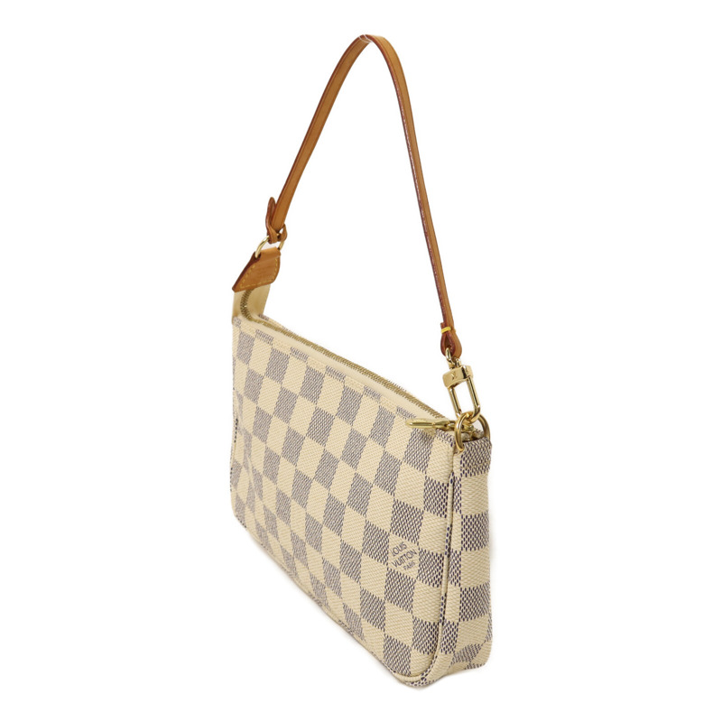 LOUIS VUITTON Damier Azur Pochette Accessories金扣手挽袋-2