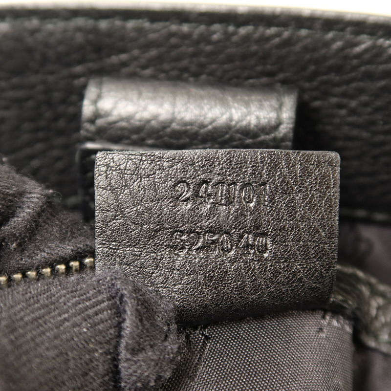 GUCCI 尼龍/牛皮皮革Tote Bag銀扣手挽袋-6