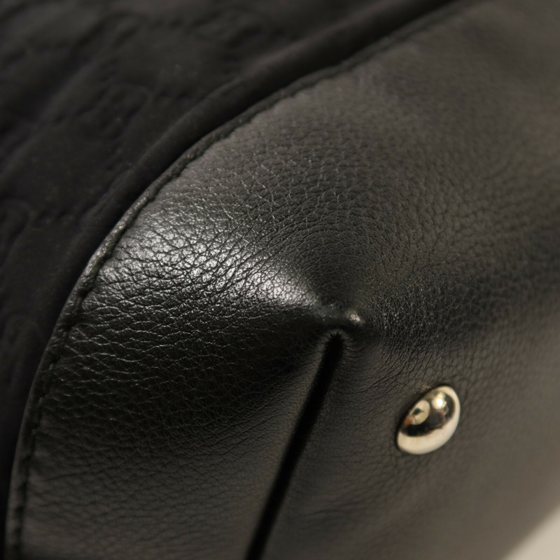 GUCCI 尼龍/牛皮皮革Tote Bag銀扣手挽袋-10