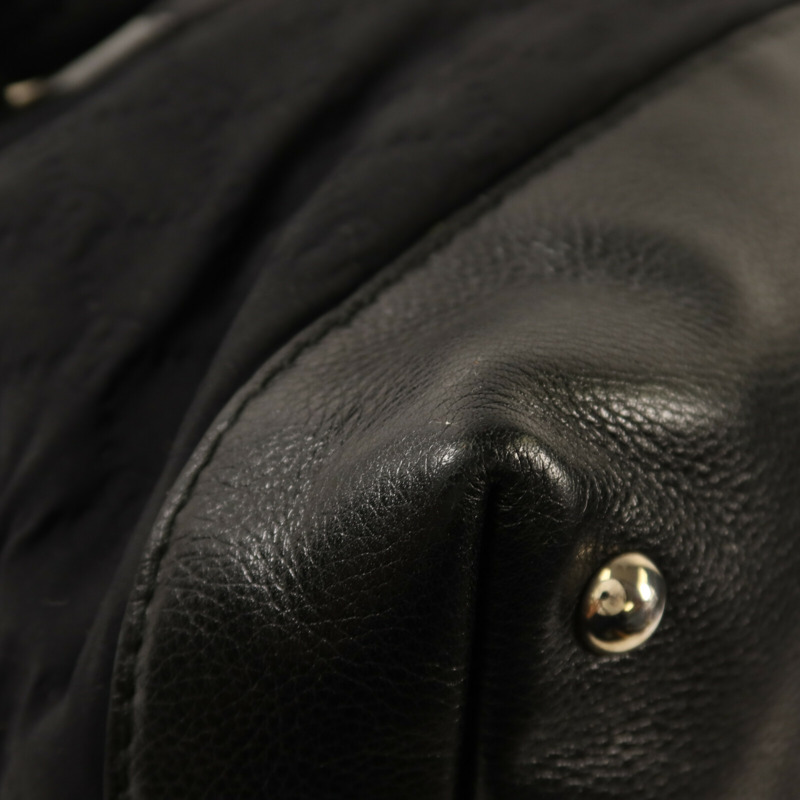 GUCCI 尼龍/牛皮皮革Tote Bag銀扣手挽袋-12