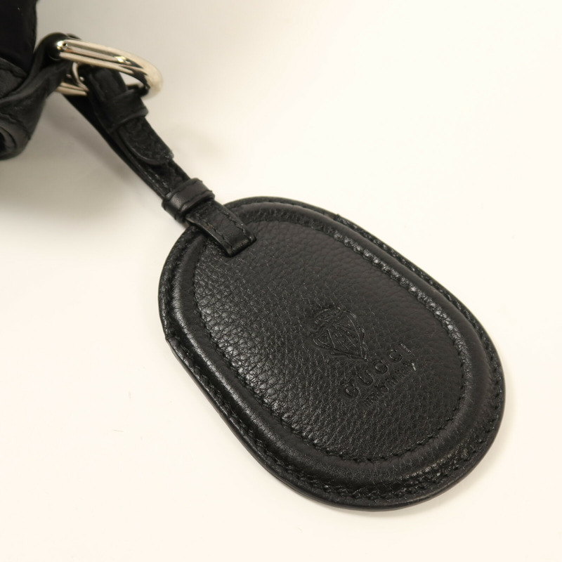 GUCCI 尼龍/牛皮皮革Tote Bag銀扣手挽袋-14