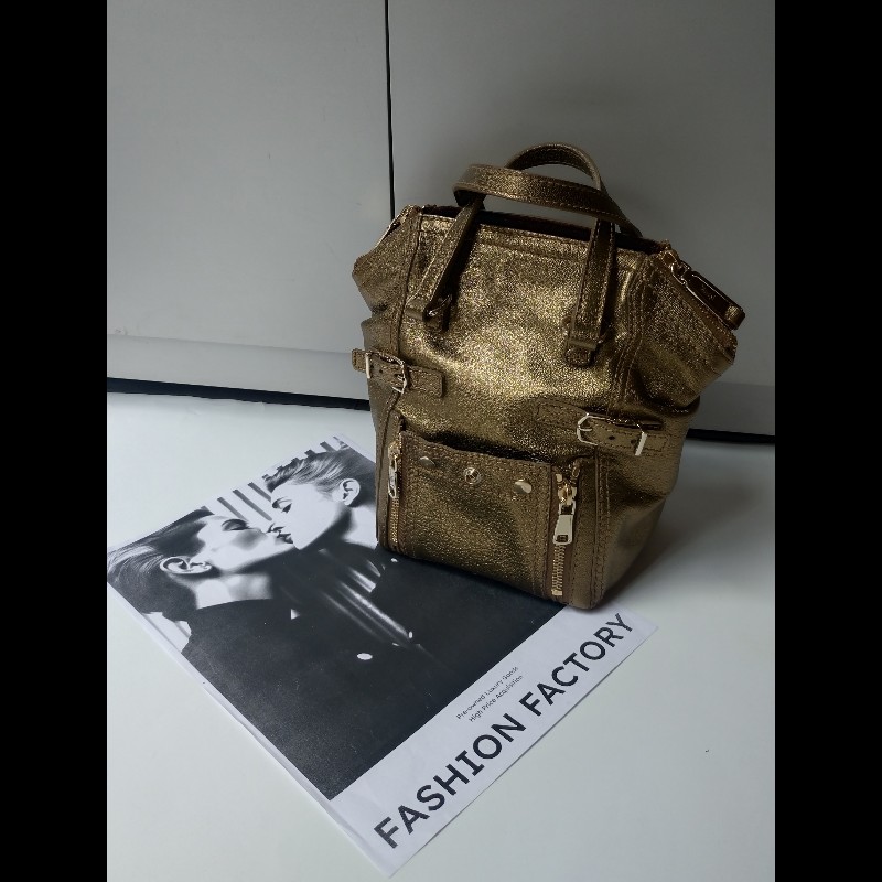YSL 古銅金皮革小號城市提包 downtown-0
