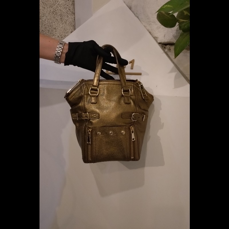YSL 古銅金皮革小號城市提包 downtown-4