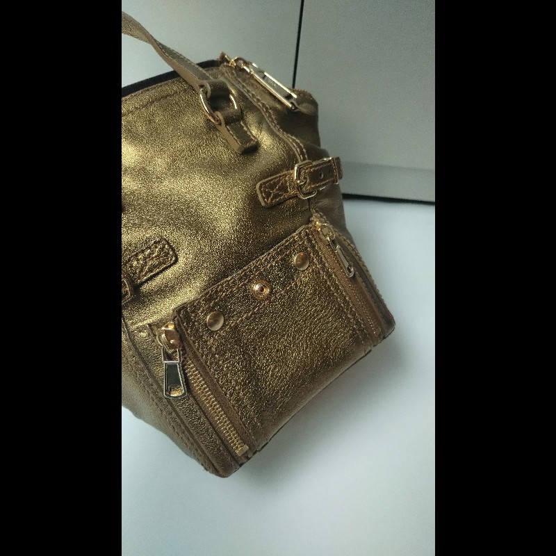 YSL 古銅金皮革小號城市提包 downtown-6