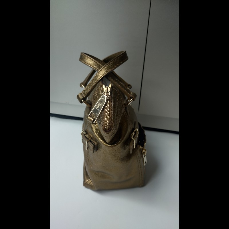 YSL 古銅金皮革小號城市提包 downtown-10