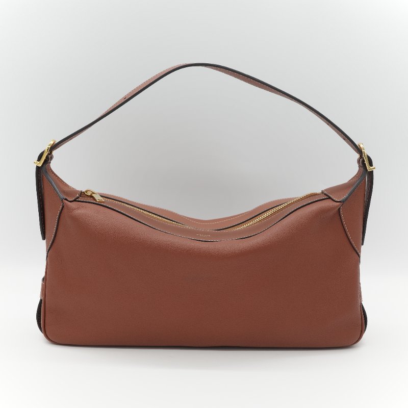 Celine 思琳 Romy 中型 焦糖色 棕色 Hobo 牛皮 單肩包 腋下包-4