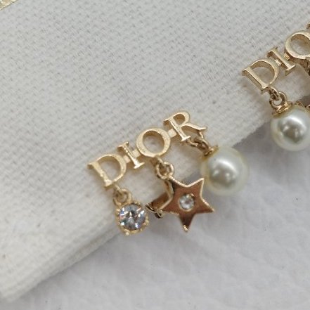Dior 迪奧 Dio(r)evolution 金屬鑲嵌 白色珍珠 水鑽夾式 耳環-2