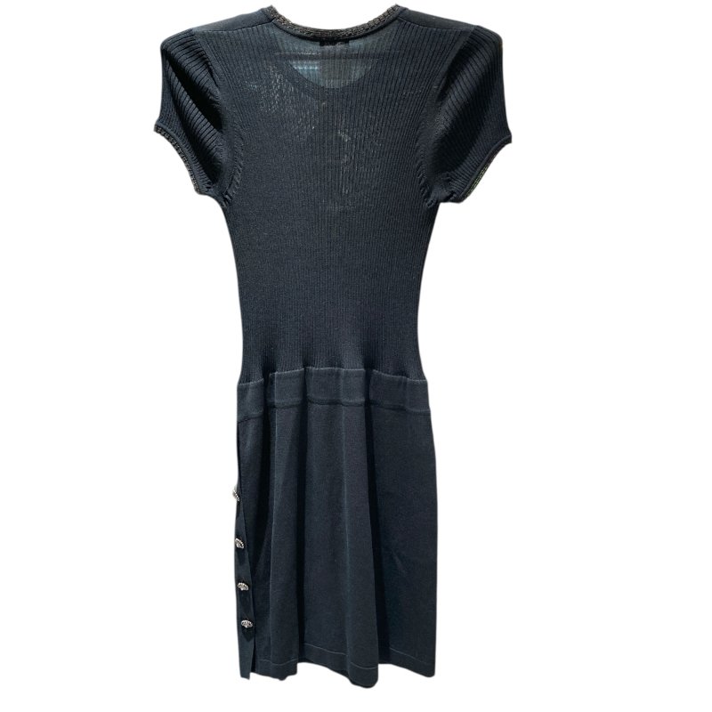 CHANEL 香奈兒 短袖綿質連身裙 黑色-1